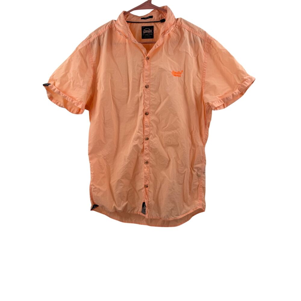 Superdry Shirt Men’s Size XL Slim Fit classic vintage retro Hawaiian orange s/s